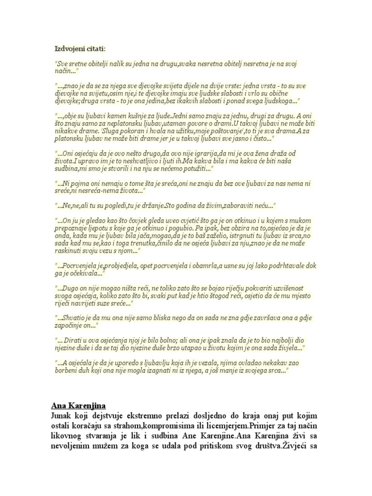 Izdvojeni Citati Doc Ana Karenjina PDF