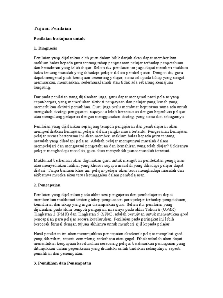 Tujuan Penilaian Pdf
