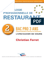 E2087 Techno Restaurant Bac Pro 2ème Année