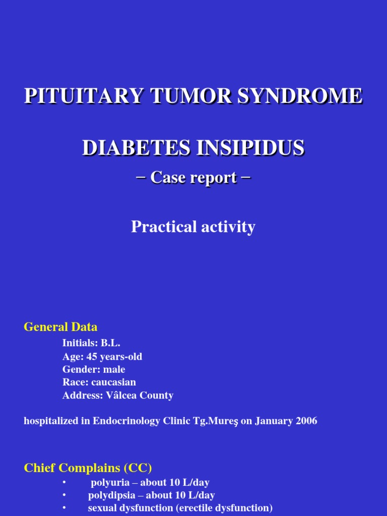 Pituitary Tumor Syndrome Diabetes Insipidus Case Report PDF