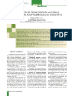 Principalele Tipuri de Hazarduri Naturale Şi Impactul Lor Asupra Mediului Şi Societăţii