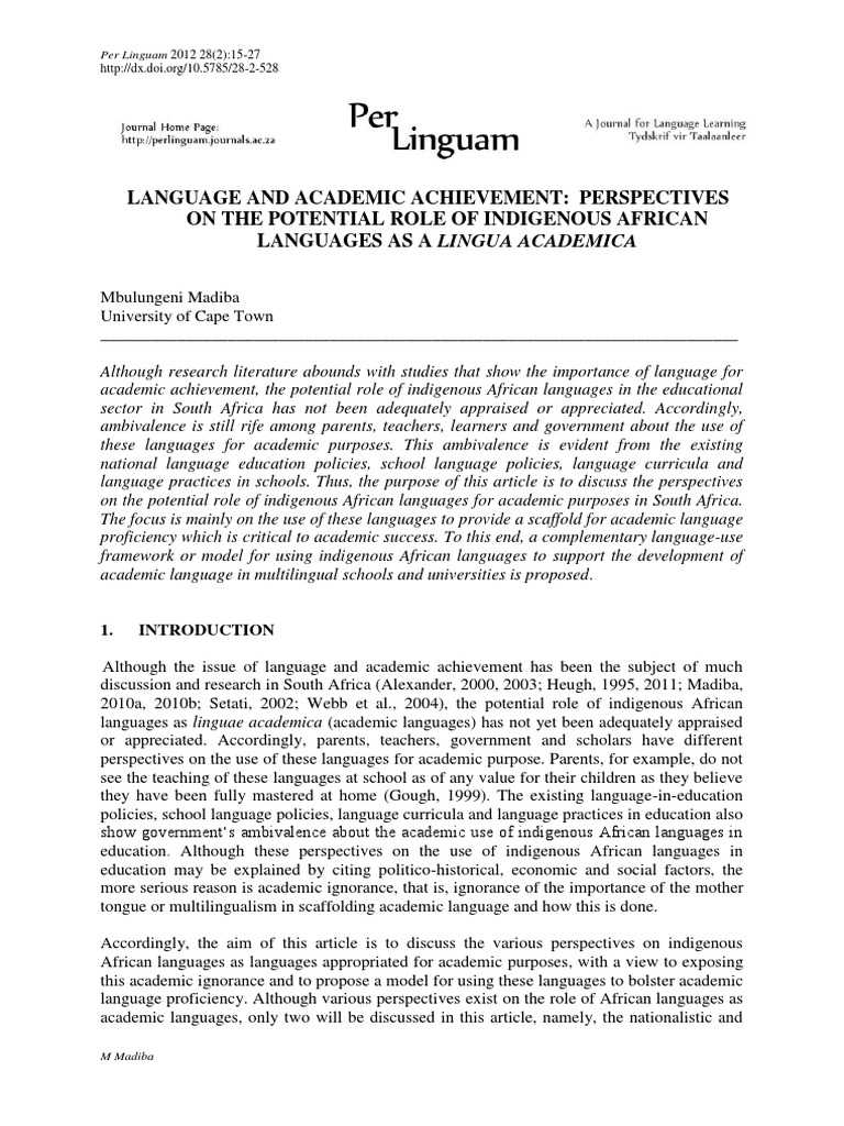 Indigenous African Languages in Education | PDF | Multilingualism ...