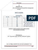 Devi Gems: A Report On "Study The Application of Production and Operation Management Concept"