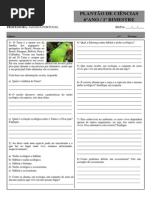 Lista Plantao Ciencias - 6 Ano 1 Bimestre Ecologia - 4-2-14