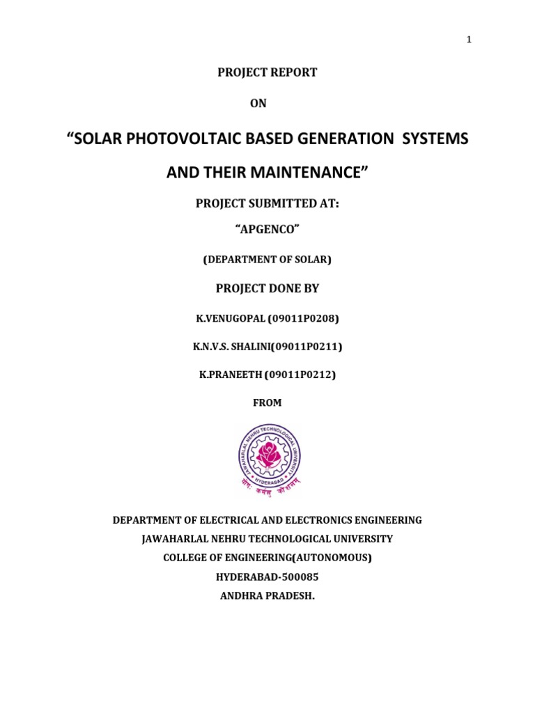 Solar Photovoltaic Systems & Maintenance | PDF | Photovoltaic System ...