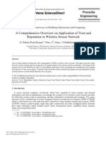 A Comprehensive Overview On Application of Trust and Reputation in Wireless Sensor Network