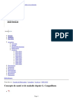 Concepts de Sante Et de Maladie Depuis G Canguilhem