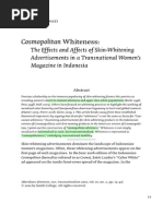 Download Cosmopolitan Whiteness The Effects and Affects of Skin-Whitening Advertisements in a Transnational Womens Magazine in Indonesia by Era B Largis SN215331994 doc pdf
