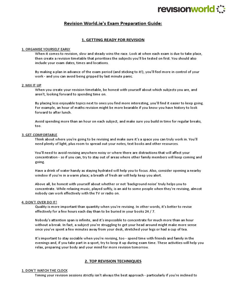 Exam Prep Tips for Students | PDF | Business