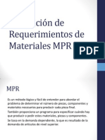Planeación de Requerimientos de Materiales MPR