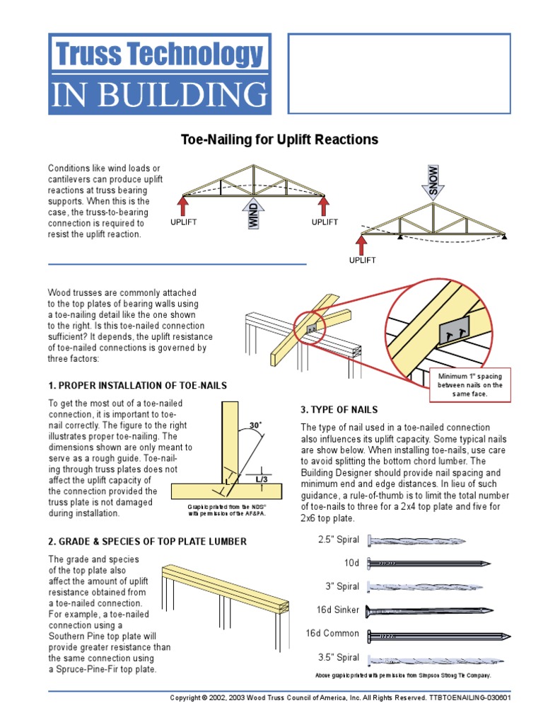 T TB Toe Nailing PDF Truss Lumber