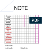 Planificare Note