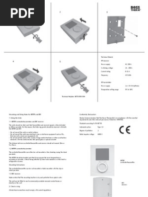 BOSS Therm Electronic Room Thermostat Installation Instructions BRTRF | PDF