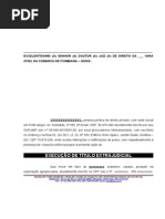 modelo de Inicial EXECUÇÃO DE TÍTULO EXTRAJUDICIAL
