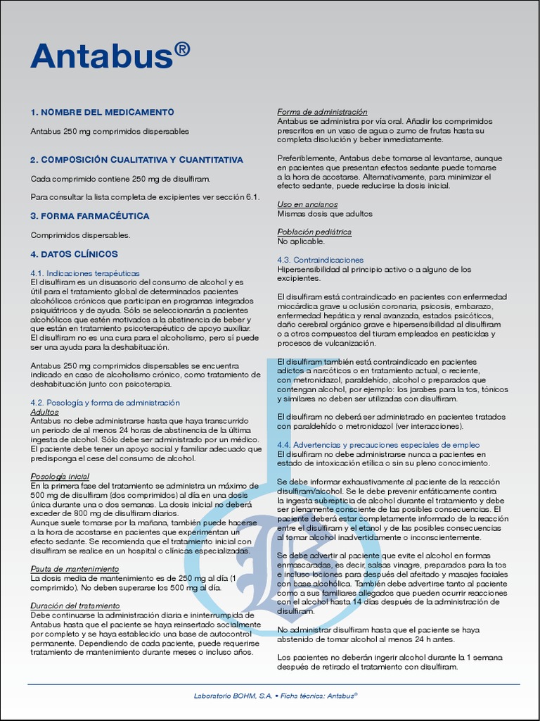 Antabus se vende sin receta