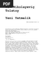 Lev Nikolayevic Tolstoy Yeni Yetmelik