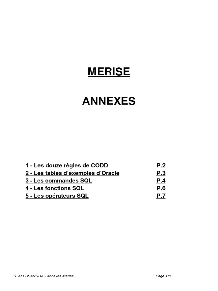 Guide complet des commandes SQL | PDF | SQL | Notation