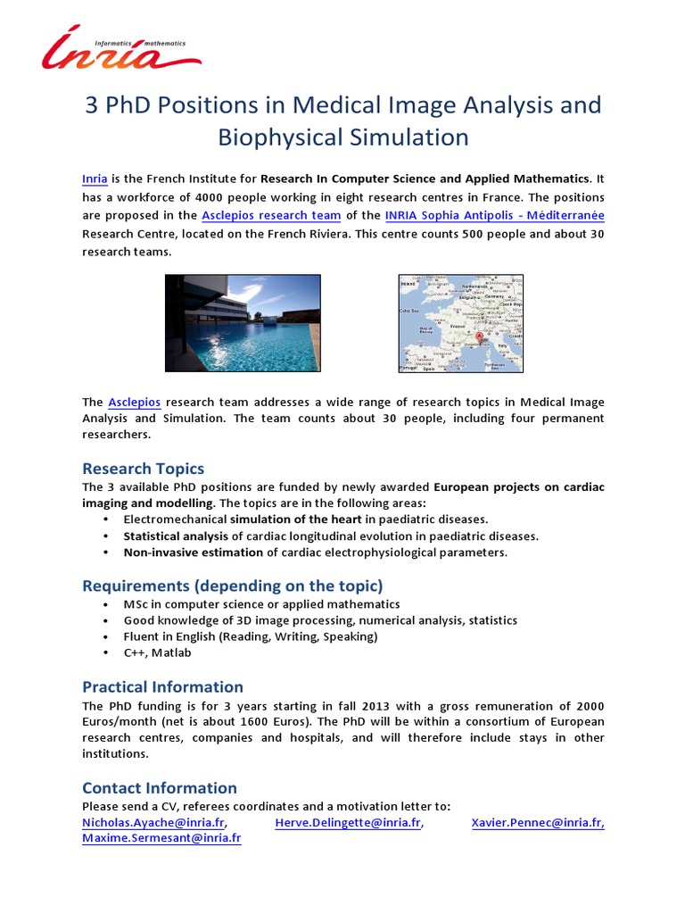 PhD Positions in Medical Image Analysis | PDF | Science & Mathematics