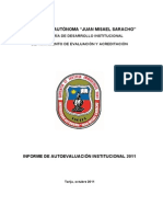 Informe Autoevaluacion Institucional 2011