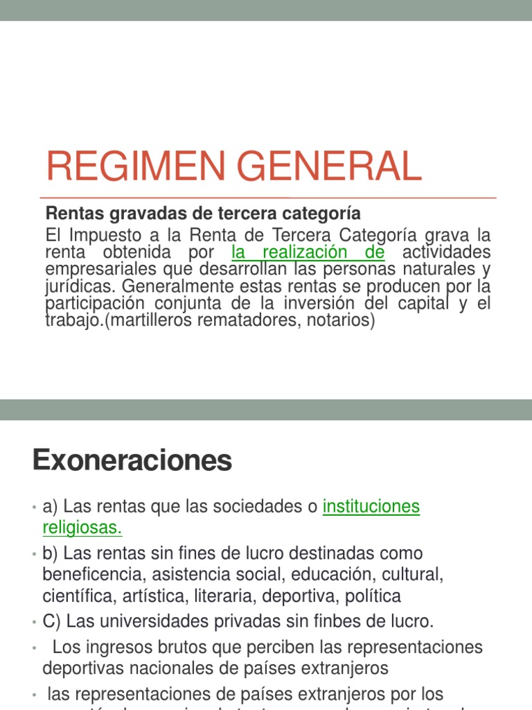 Regimen General | PDF | Impuesto sobre la renta | Impuestos