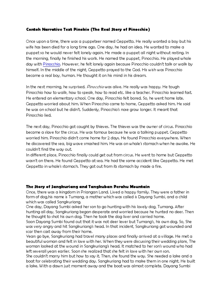 Contoh Narrative Text Dan Strukturnya Berbagi Struktur