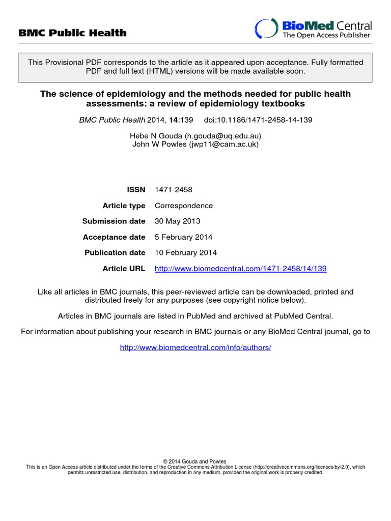 The science of epidemiology and the methods needed for public health
