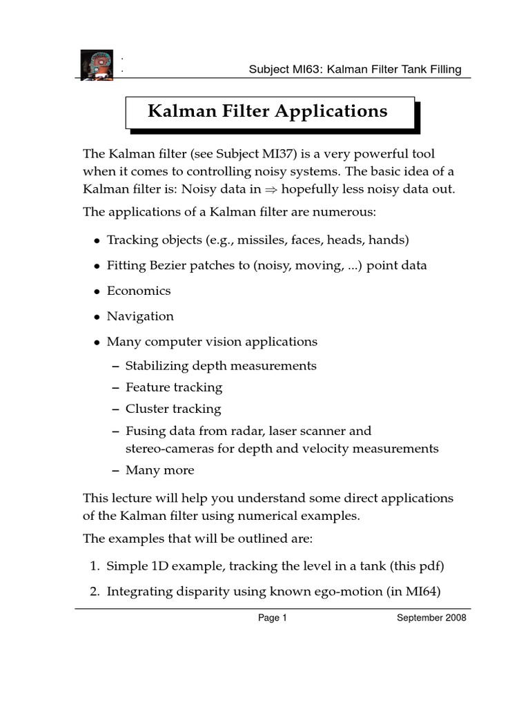 Kalman Filter Applications | PDF