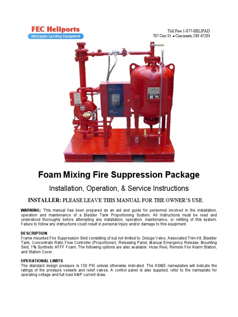 Foam Mix Fire Sup TM HP0296 v2 | PDF | Fire Sprinkler System | Valve