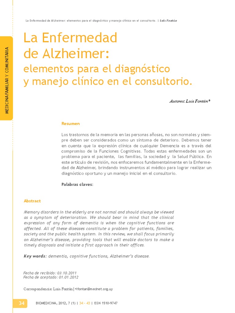 alzheimer.pdf | Enfermedad de Alzheimer | Memoria | Free 30-day Trial ...