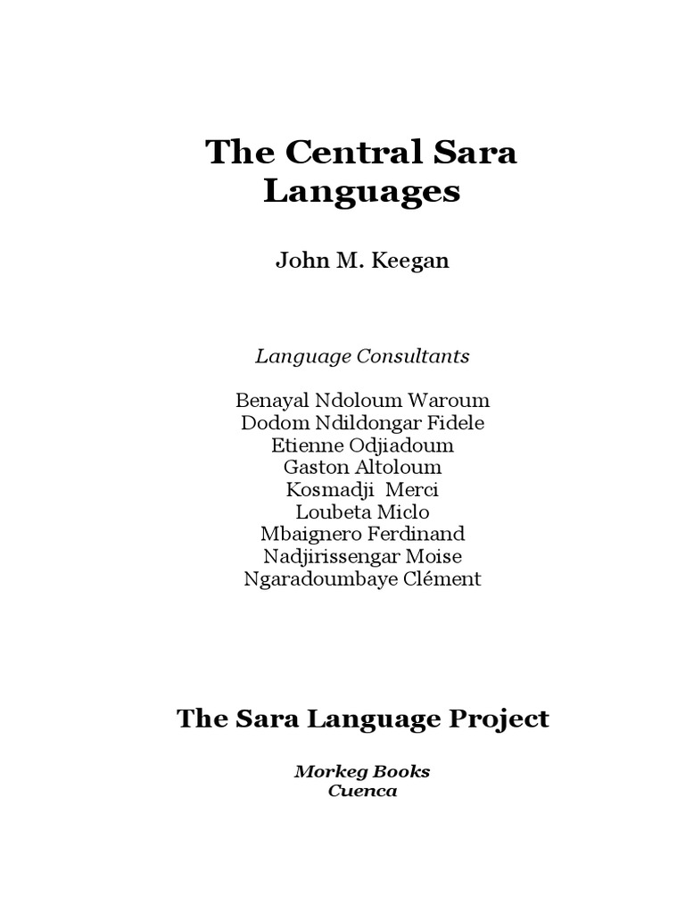 The Central Sara Languages, PDF, Phoneme