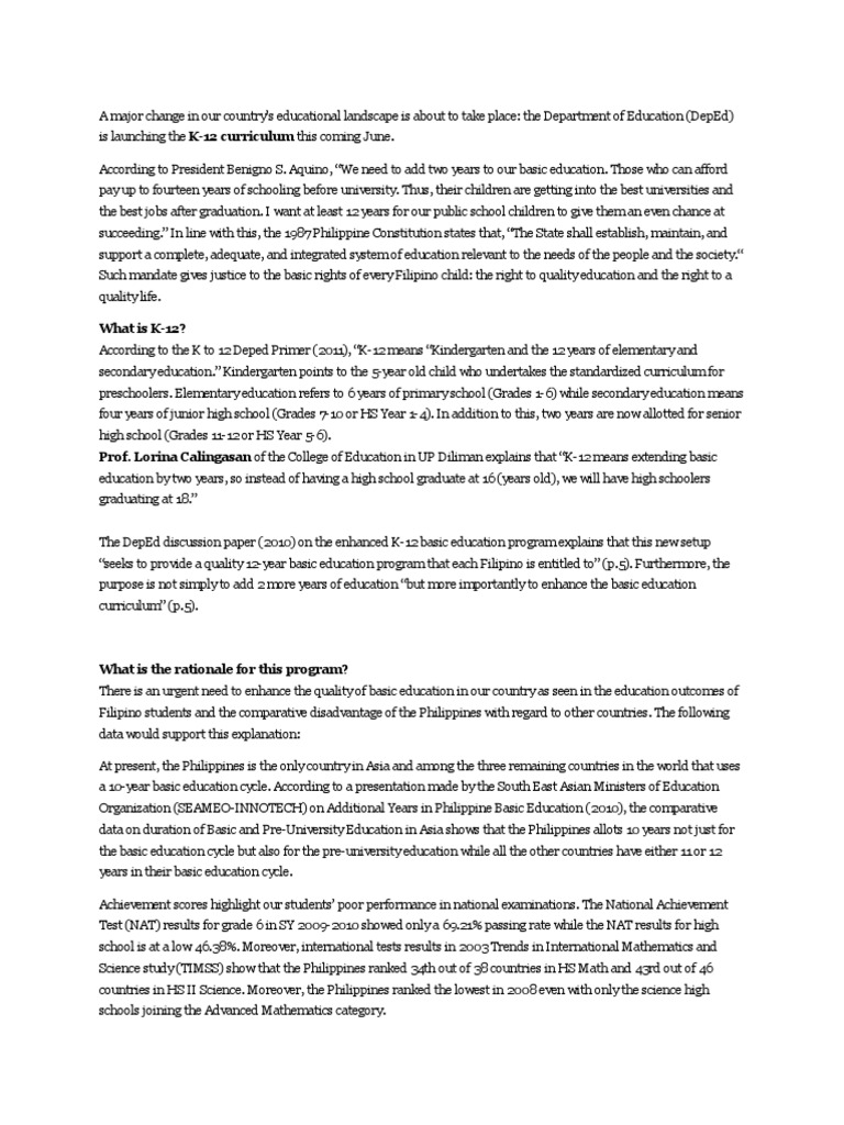 Opinion about k to 12 curriculum image