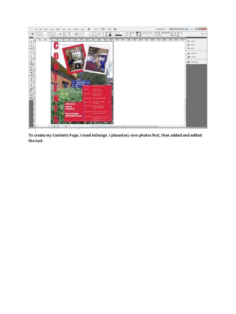Creating a Contents Page in InDesign | PDF