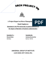 A Project Report On Stress Management Among Bank Employees