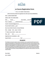Advance Course Registration Form: (Please Write in Block Letters)