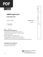 Simce Reading Sample Test 2