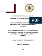 Clima Organizacional e Incidencia en Desempeño Laboral