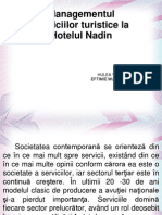 Managementul serviciilor turistice la Hotelul Nadin.ppt