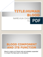 Title:Human Blood: Name:Kua Choon Hoong CLASS:3A12