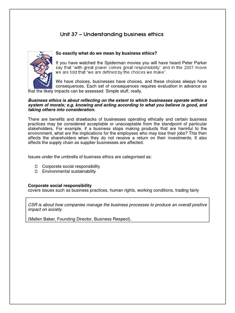 Business Ethics and Corporate Responsibility | PDF | Corporate Social ...