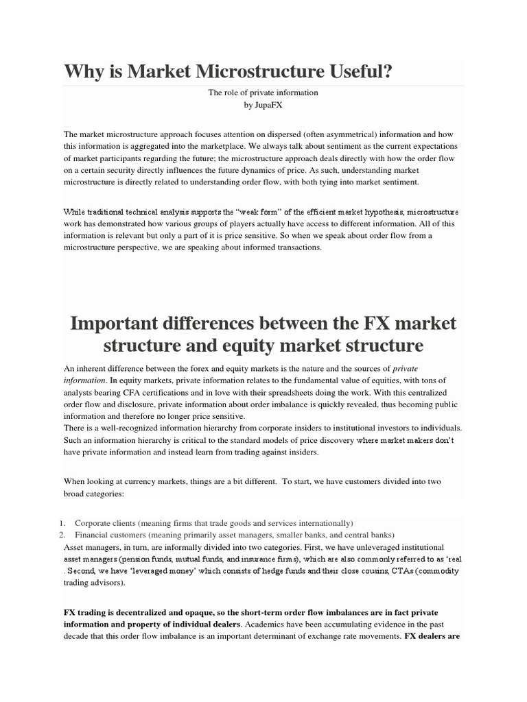 Why Is Market Microstructure Useful.. | PDF | Foreign Exchange Market |  Stock Market