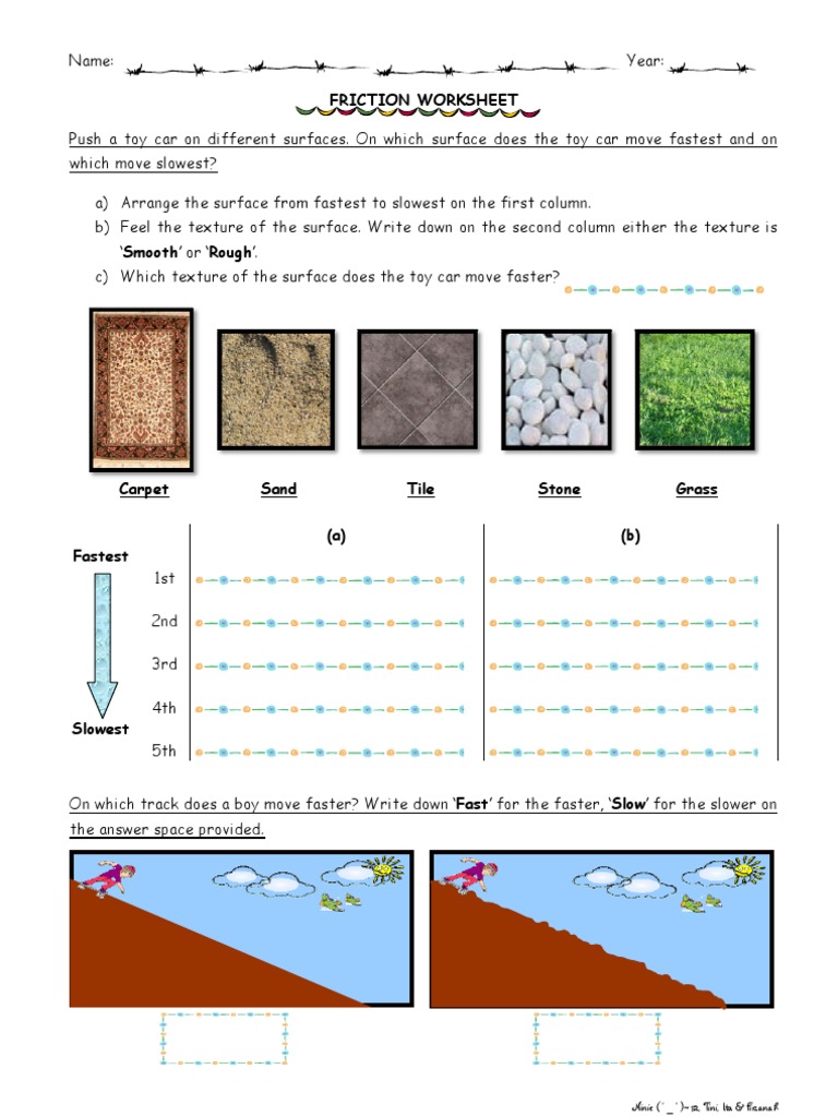 Friction Worksheet 2