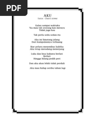 Download Gratis Gambar Puisi Aku Chairil Anwar Terkeren by www.cikimm.com