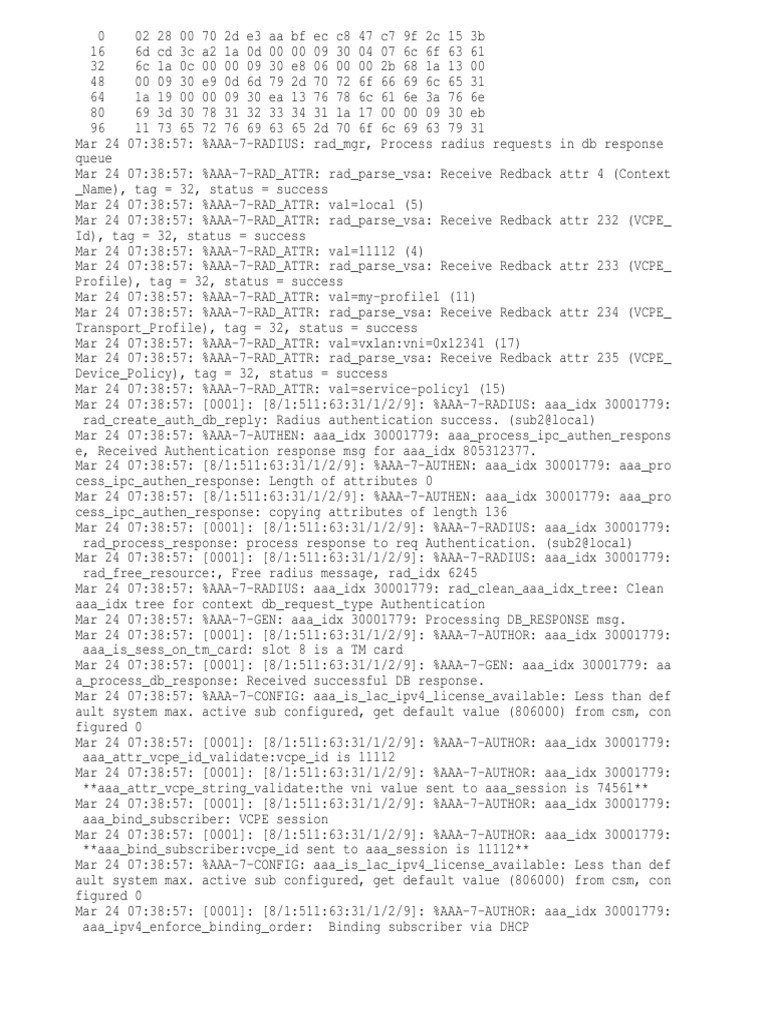 RADIUS Authentication Log Analysis | PDF | I Pv6 | Data Transmission