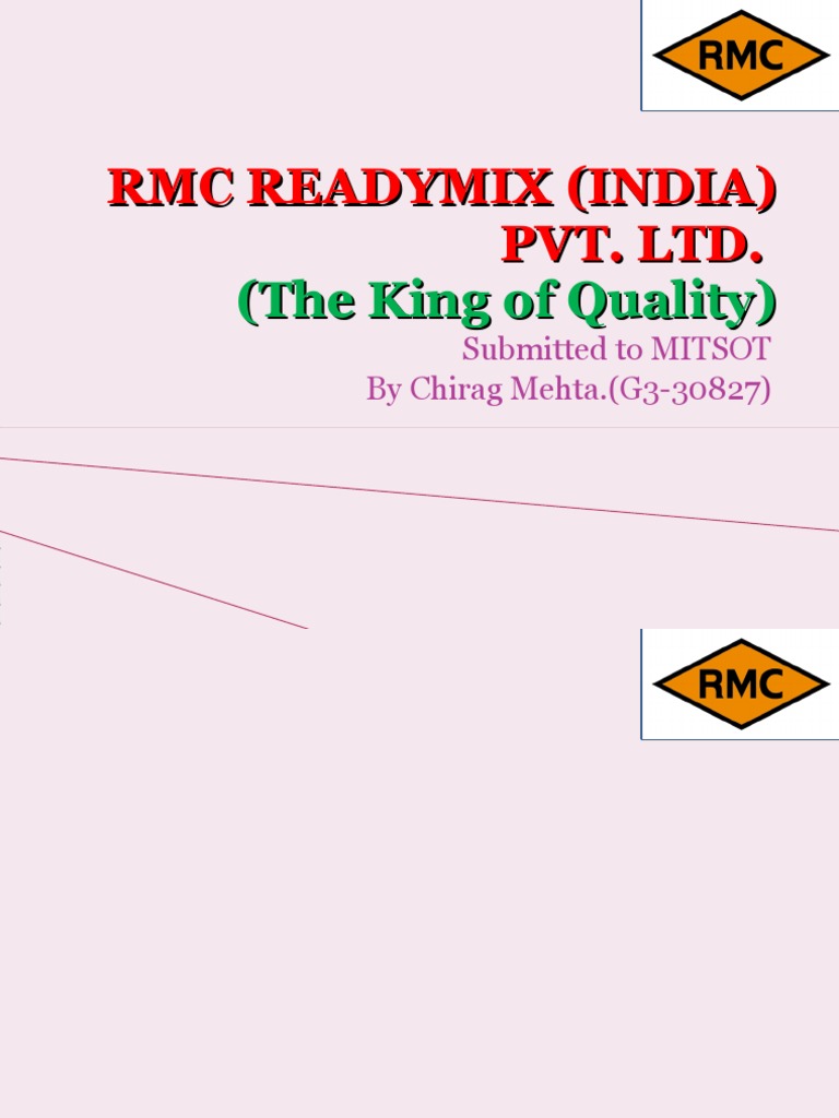 RMC Readymix India: Quality Overview | PDF