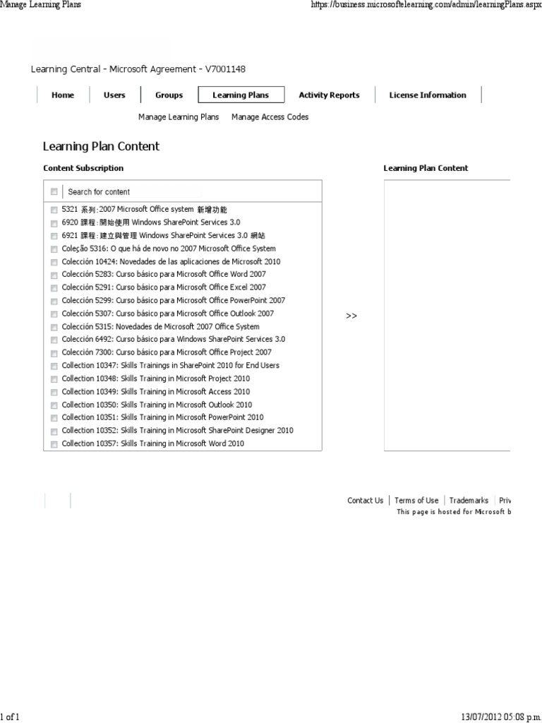 Microsoft Learning Plans Overview | PDF | Technology & Engineering