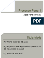 Proc Penal I - Ação Pen Privada