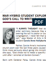 Gordon-Conwell: Annual Report 2013 Article - Charlotte Student