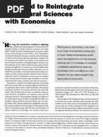 The Need to Reintegrate the Natural Sciences With Economics