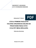 Uticaj Primene Razlicitih Kolicina Organskog Selena Na Proizvodne Rezultate I Kvalitet Mesa Brojlera - Aleksandar P. Drljačić