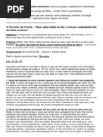 3º Encontro- Deus sabe cuidar de nós e é nosso companheiro fiel de todas horas